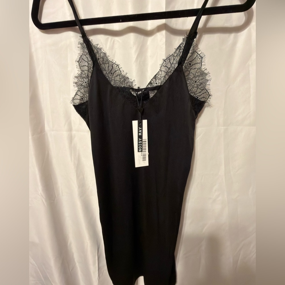 Noisy May NWT Black Lace Cocktail Slip Mini Dress size small - Picture 9 of 12